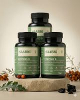 saabhi strong 9 WITH 3 PACK OF BOTTLES is a multivitamin for men, formulated with 100% ayurvedic ingredients. Shilajit, moringa, maca root, ashwagandha and sea buckthorn, makes it best for men. Essentials omega 3,6,7,9, muscle strength, protein absorption, energy, endurance, vitality. A perfect combination of multivitamin for men. 