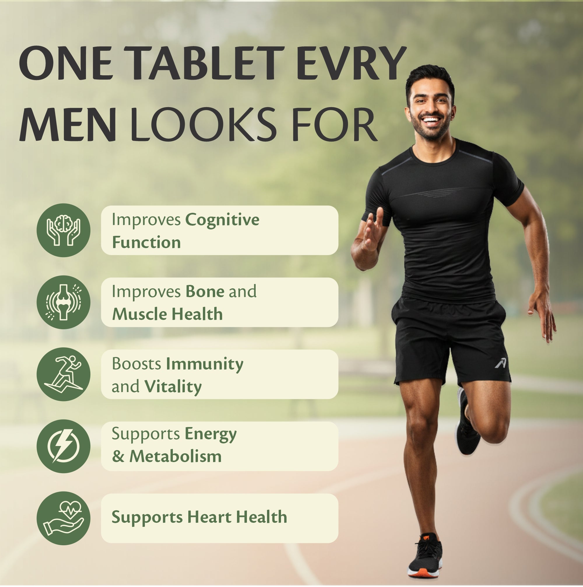 saabhi strong 9 is a multivitamin for men, formulated with 100% ayurvedic ingredients. Shilajit, moringa, maca root, ashwagandha and sea buckthorn, makes it best for men. Essentials omega 3,6,7,9, muscle strength, protein absorption, energy, endurance, vitality. A perfect combination of multivitamin for men. 