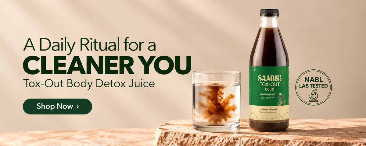 Saabhi Tox-Out Body Detox Juice, a sugar-free daily detox ritual, NABL lab tested